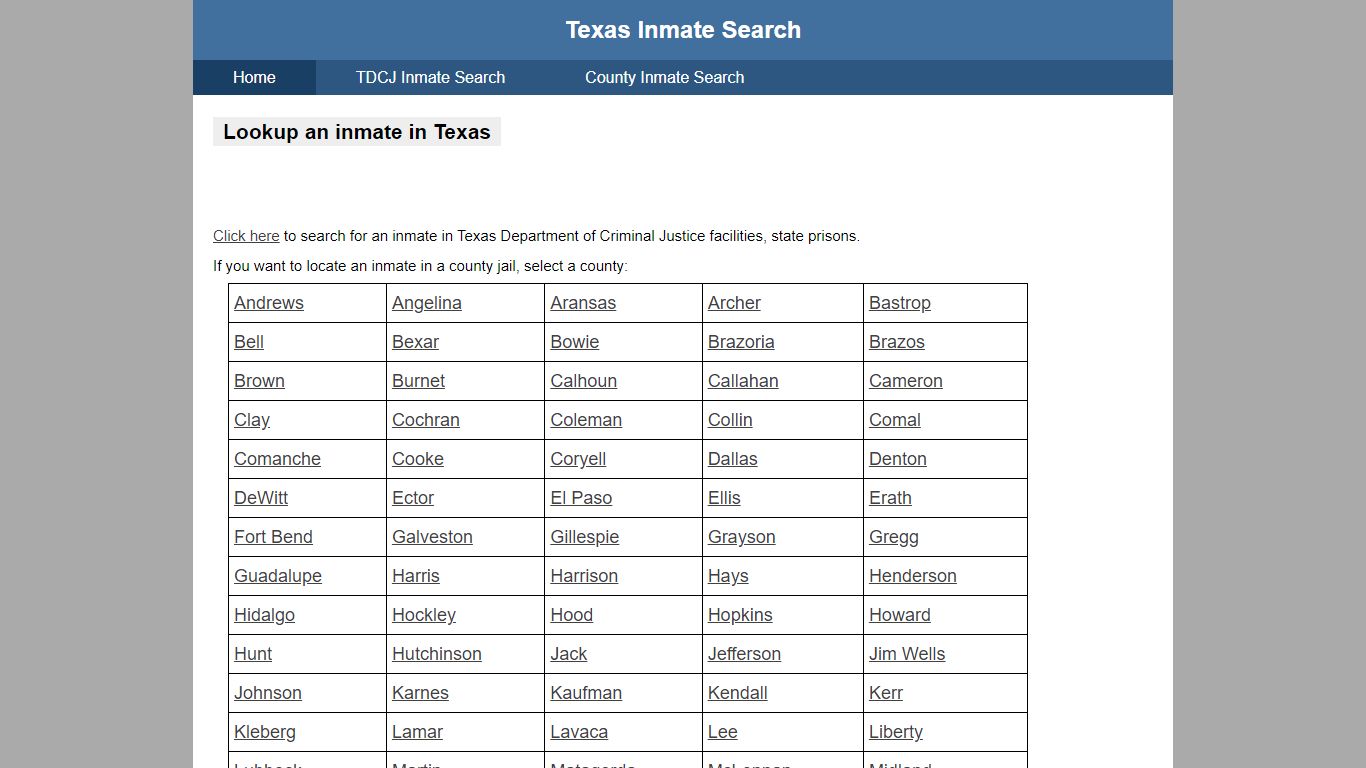 Texas Inmate Search