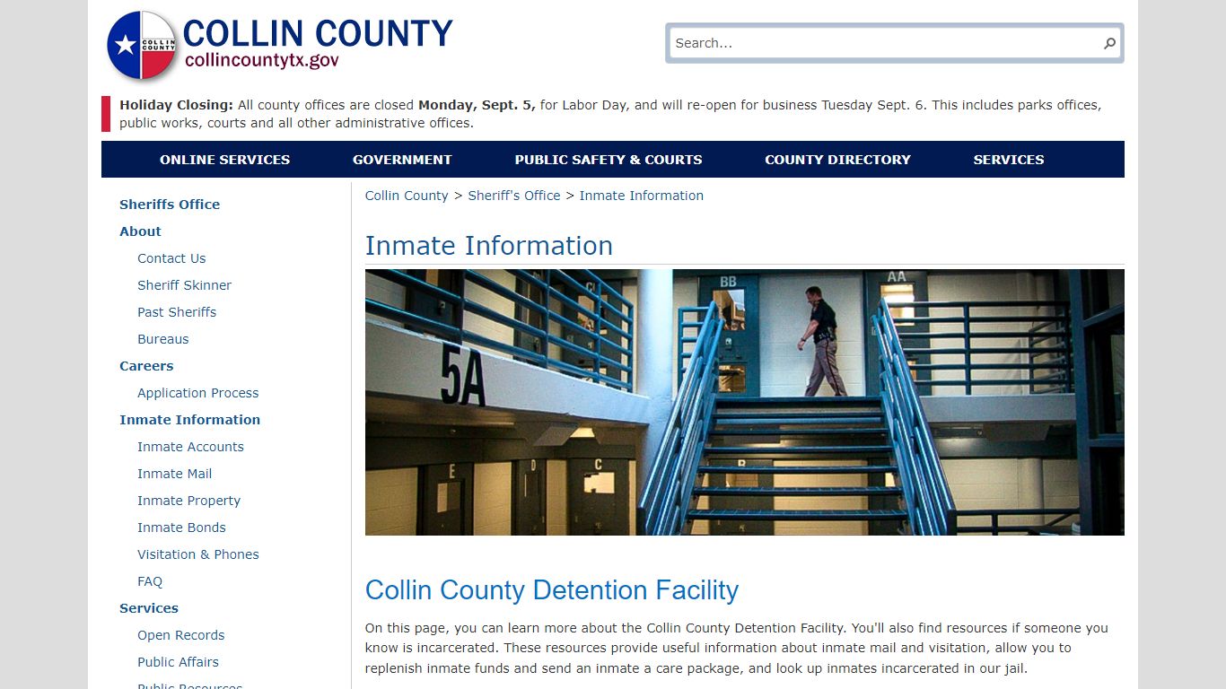 Inmate Information | Collin County Sheriff's Office | McKinney, TX